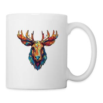Moose Colorful Watercolor Animal Pet Illustration - Mug - white - Right