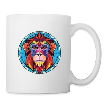 Affe Buntes Aquarell Tier Haustier Illustration - Tasse - Weiß - Rechts