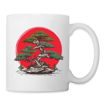 Bonsai Baum Rote Sonne - Tasse - Weiß - Rechts