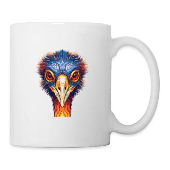 Ostrich Colorful Watercolor Animal Illustration - Mug - white - Right