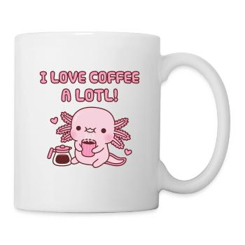 Cute Axolotl I Love Coffee A Lotl Funny Pun - Mug - white - Right