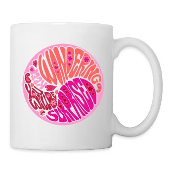 Continuez à vous demander rose - Mug blanc - blanc - Droite
