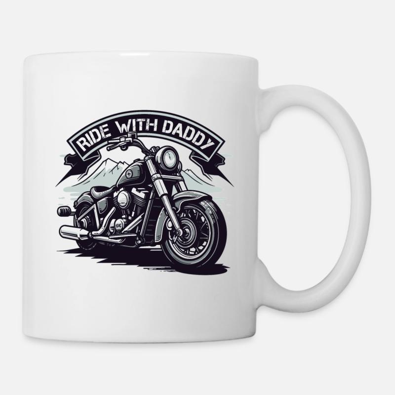 Ride with Daddy - Conception de motos pour motards - Mug blanc - blanc