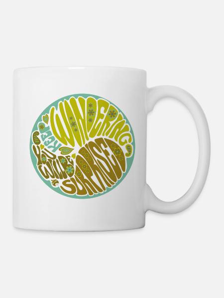Continuez à vous demander vert - Mug blanc - blanc