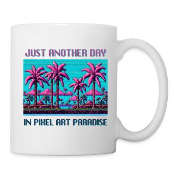 Just Another Day In Pixel Art Paradise - Mug - white - Right