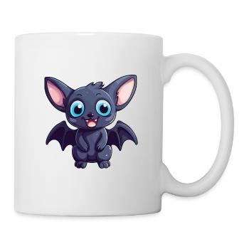 Bat Cute Cartoon Kawaii Watercolor Illustration - Mug - white - Right