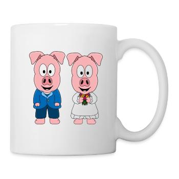 HOCHZEIT - BRAUTPAAR - LIEBE - SCHWEINE - SCHWEIN - Tasse - Weiß - Rechts