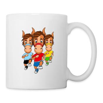 PFERDE - PFERDERENNEN - RENNPFERDE - PFERDESPORT - Tasse - Weiß - Rechts