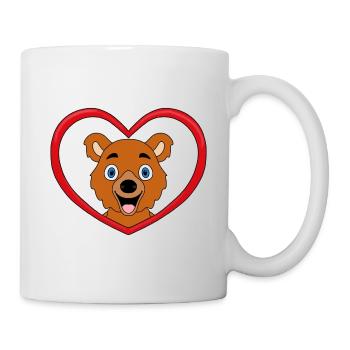 LIEBE - BÄR - HERZ - TIER - TIERISCH - VERLIEBT - Tasse - Weiß - Rechts