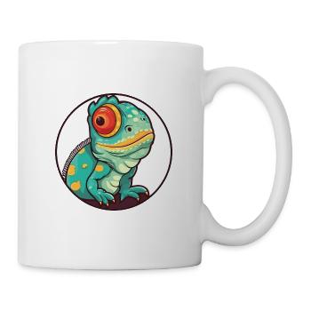 Chameleon Cartoon Kawaii Watercolor Illustration - Mug - white - Right