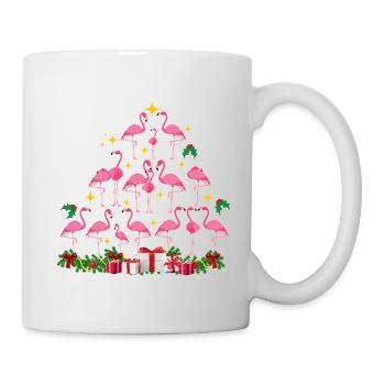 Flamant rose Noël. Cadeau de Noël - Mug blanc - blanc - Droite
