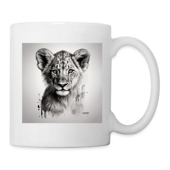 Lion cub art sketch - Mug - white - Right