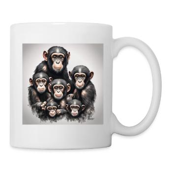Chimpanzee family picture - Mug - white - Right