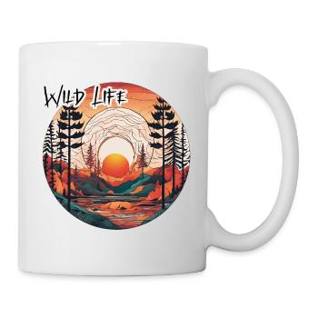 Wald / Sonnenuntergang / Wildnis / Wild / Life - Tasse - Weiß - Rechts