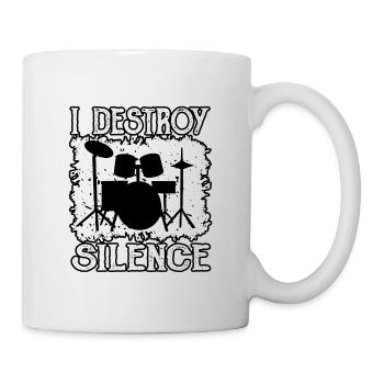 Schlagzeuger zerstört Stille - Tasse - Weiß - Rechts