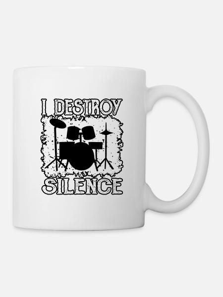 Schlagzeuger zerstört Stille - Tasse - Weiß
