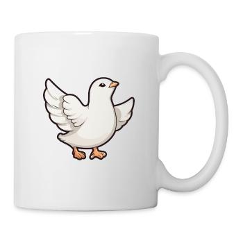 Dove Cartoon Kawaii Aquarelle Illustration - Mug blanc - blanc - Droite