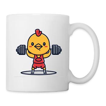 Chicken Fitness Gym Cute Chicken Weightlifting Gift - Mug - white - Right