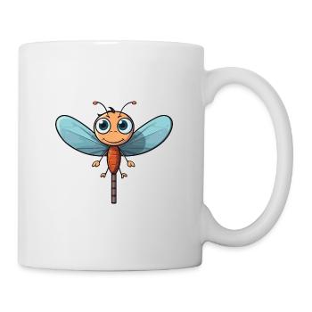 Dragonfly Cartoon Kawaii Watercolor Illustration - Mug - white - Right