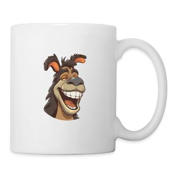 Donkey Cartoon Kawaii Watercolor Illustration - Mug - white - Right