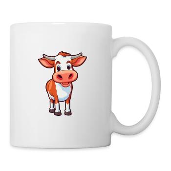 Cow Cartoon Kawaii Watercolor Illustration - Mug - white - Right