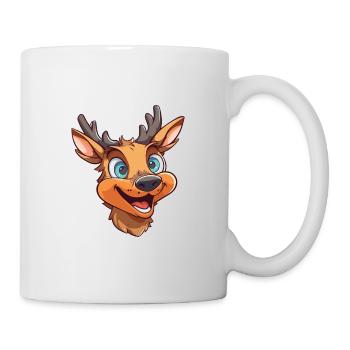 Deer Cartoon Kawaii Watercolor Illustration - Mug - white - Right