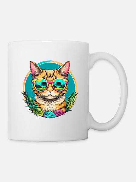 Tropical Cat - Mug - white