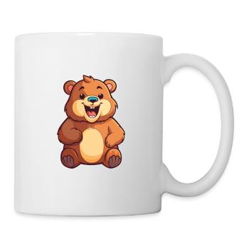 Bear Cartoon Kawaii Watercolor Illustration - Mug - white - Right