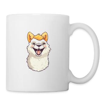Alpaca Cartoon Kawaii Watercolor Illustration - Mug - white - Right