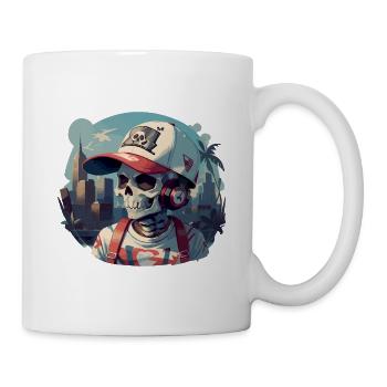 Urban Skull with Headphones - Mug - white - Right