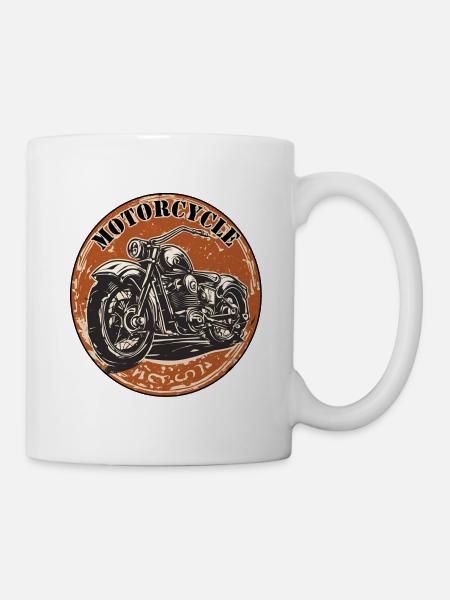 Logo moto / Vélo / Deux-roues / Véhicule / Moteurs - Mug blanc - blanc