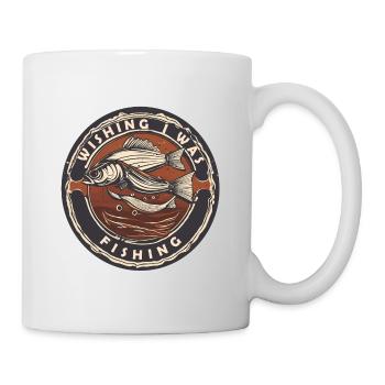 Logo du poisson / Pêche / Pêche / Eau / Lac - Mug blanc - blanc - Droite