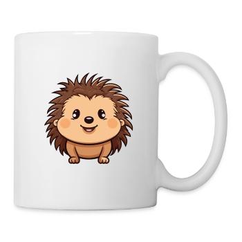 Hedgehog Cartoon Kawaii Watercolor Illustration - Mug - white - Right