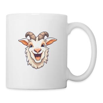 Ziege-Karikatur-Kawaii-Aquarell-Illustration - Tasse - Weiß - Rechts