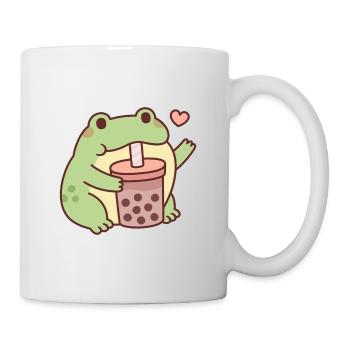 Cute Frog Loves Drinking Bubble Tea - Mug - white - Right