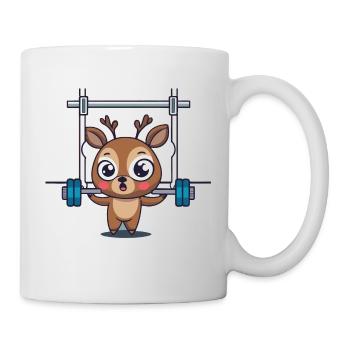Fitness Reh Süß - Tasse - Weiß - Rechts