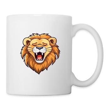 Lion Cartoon Kawaii Aquarelle Illustration - Mug blanc - blanc - Droite