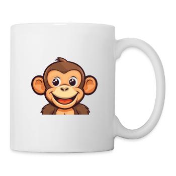 Monkey Cartoon Kawaii Watercolor Illustration - Mug - white - Right