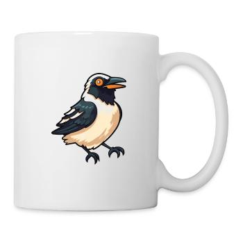 Magpie Cartoon Kawaii Aquarelle Illustration - Mug blanc - blanc - Droite