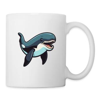 Orca Cartoon Kawaii Watercolor Illustration - Mug - white - Right