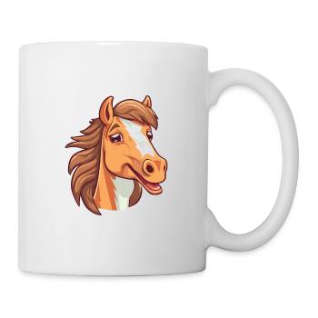 Dessin animé de cheval Kawaii Aquarelle Illustration - Mug blanc - blanc - Droite