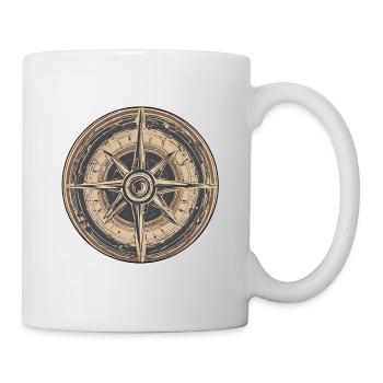 Kompass / Himmelsrichtung / Reisen / Survival - Tasse - Weiß - Rechts