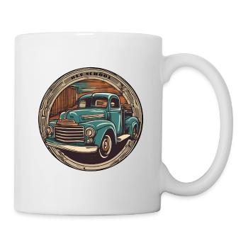 Old School / Truck / LKW / Fahrzeug - Tasse - Weiß - Rechts