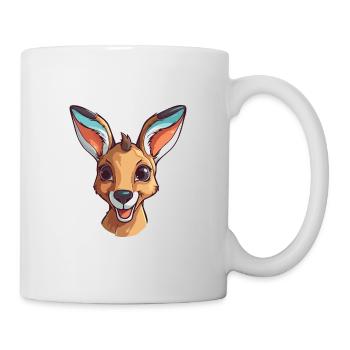 Kangourou Cartoon Kawaii Aquarelle Illustration - Mug blanc - blanc - Droite