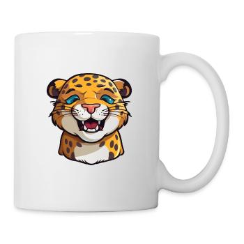 Jaguar Cartoon Kawaii Aquarelle Illustration - Mug blanc - blanc - Droite