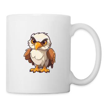 Hawk Cartoon Kawaii Watercolor Illustration - Mug - white - Right
