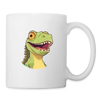 Iguana Cartoon Kawaii Watercolor Illustration - Mug - white - Right