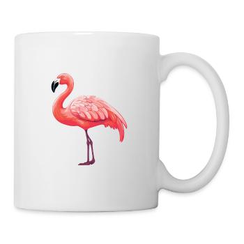 Flamingo Cartoon Kawaii Watercolor Illustration - Mug - white - Right