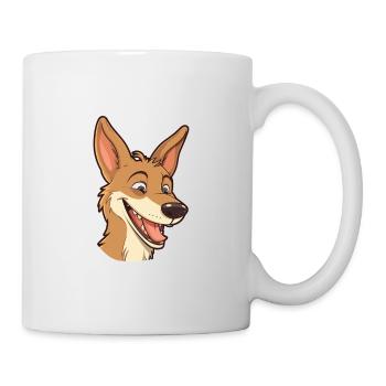 Coyote Cartoon Kawaii Watercolor Illustration - Mug - white - Right