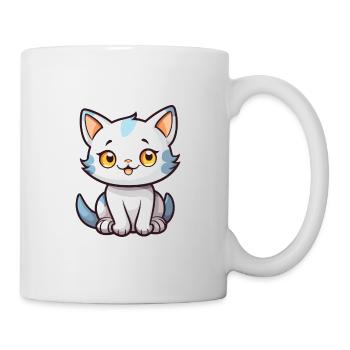 Babykatze Karikatur Kawaii Aquarellillustration - Tasse - Weiß - Rechts